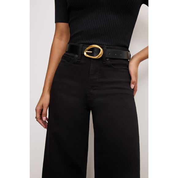 Good American Good Waist Crop Palazzo Denim Jeans Size 6 - Picture 6 of 7